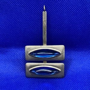 Jorgen Jensen Pewter Blue Glass Pendant #230B
